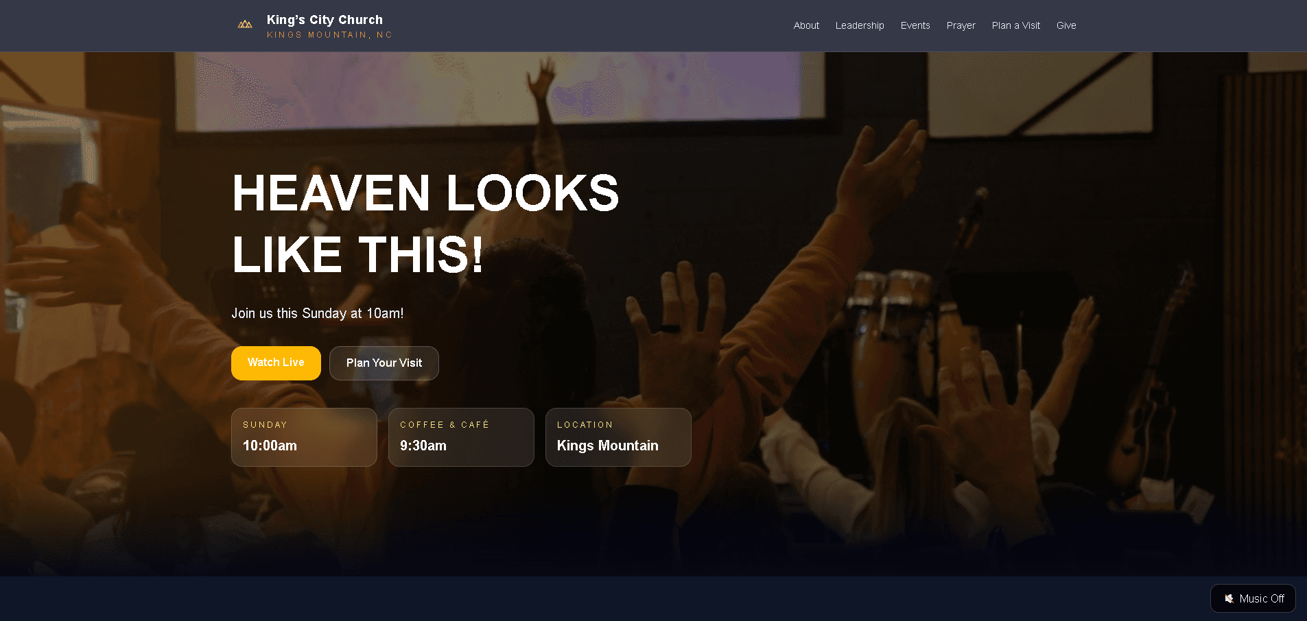 Kings City Church website homepage